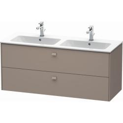 Тумба под раковину Duravit Brioso, 129х47,9x55,3 см, подвесная, 2 выдвижных ящика, ДСП, цвет: базальт, шкафчик навесной, механизм доводчика, прямоугольная, правая/левая, в ванную комнату