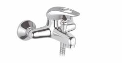 Смеситель для ванны/душа Ekko, однорычажный, настенный, неповоротный, силумин, длина излива 154 мм, керамический, цвет хром