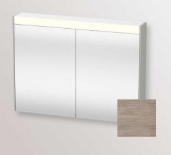 Зеркальный шкаф Duravit Brioso, 82х76х14,8 см, подвесной, цвет: сосна серебристая, зеркало с подсветкой LED/ЛЭД, выключатель/розетка, с 2 распашными дверцами/двухстворчатый, 2 стеклянные полки, прямоугольный