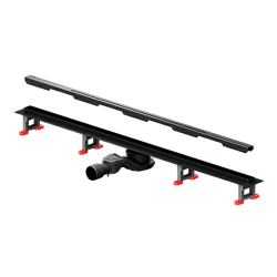 Душевой трап (лоток) AM.PM MasterFlow Slim 1000 мм комбинированный затвор с черной матовой решеткой, цвет черный, выходная труба 40/50 мм, линейный