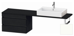 Тумба/шкафчик для консоли/столешницы Duravit DuraStyle под раковину 70х47,8х51,2 см, подвесная, ДСП, цвет: дуб черный/белый матовый, 2 выдвижных ящика, прямоугольная
