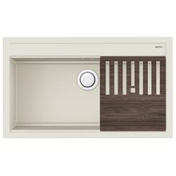 Мойка кухонная Omoikiri Kitagawa 86-LB-WH, 51х86 см, врезная, из керамики (Artceramic), прямоугольная, цвет белый, без отверстия под смеситель, без крыла, слив-перелив, врезная в столещницу, для кухни
