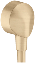 Шланговое подсоединение Hansgrohe FixFit E размер 6х6 см, цвет шлифованная бронза, круглое, латунь/пластик, без клапана обратного тока, подключение для душевого шланга