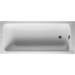 Ванна Duravit D-Code 170х75 см встраиваемая/пристенная, акриловая, цвет: белый, (без гидромассажа, ножек, сифона, фронтальной панели), прямоугольная, с одним наклоном для спины