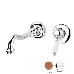 Смеситель для раковины Cezares Elite, встраиваемый, однорычажный, длина излива 215 мм, неповоротный, керамический, латунь, цвет хром, без донного клапана, внутренний/скрытый монтаж