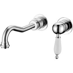 Смеситель для раковины/умывальника Boheme Tradizionale Chromo, встраиваемый, однорычажный, неповоротный, керамический, длина излива 210 мм, латунь, цвет хром