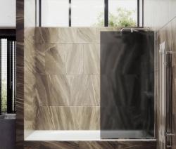 Душевая шторка на ванну MaybahGlass, 140х40 см, графитовое матовое стекло/профиль узкий, цвет хром, фиксированная, закаленное стекло 8 мм, плоская/панель, правая/левая, правосторонняя/левосторонняя, универсальная