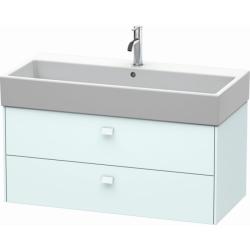 Тумба под раковину Duravit Brioso, 98,4х45,9х44,2 см, подвесная, 2 выдвижных ящика, ДСП, цвет: светло-голубой, шкафчик навесной, механизм доводчика, прямоугольная, правая/левая, в ванную комнату