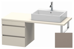 Тумба/шкафчик для консоли/столешницы Duravit DuraStyle под раковину 50х54,8х51,2 см, подвесная, ДСП, цвет: серо-коричневый/базальт, 2 выдвижных ящика, прямоугольная
