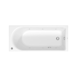 Ванна Duravit D-Neo 160х70 см гидромассажная, встраиваемая, акриловая, цвет: белый, с ножками/сливом-переливом, без фронтальной панели, прямоугольная, с системой гидромассажа Jet Project, с одним наклоном для спины