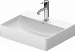 Раковина DURAVIT DuraSquare 50х40х14,5 см, подвесная, прямоугольная, санфарфор, цвет белый, 1 отверстие под смеситель, без перелива