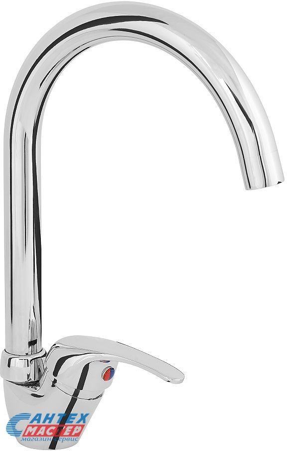 Смеситель для кухни/мойки Ukinox однорычажный, керамический, с поворотным изливом, длина 160 мм, латунь, цвет хром, кухонный, хромированный, вертикальный, кран, комплект, сантехника, водопроводные, размер, характеристики, высота, расстояние