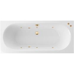 Ванна Excellent Oceana SOFT, 160х75 см, акриловая, цвет- белый/золото, (с гидромассажем), с каркасом, прямоугольная, правосторонняя/левосторонняя, правая/левая, универсальная, приставная/встраиваемая