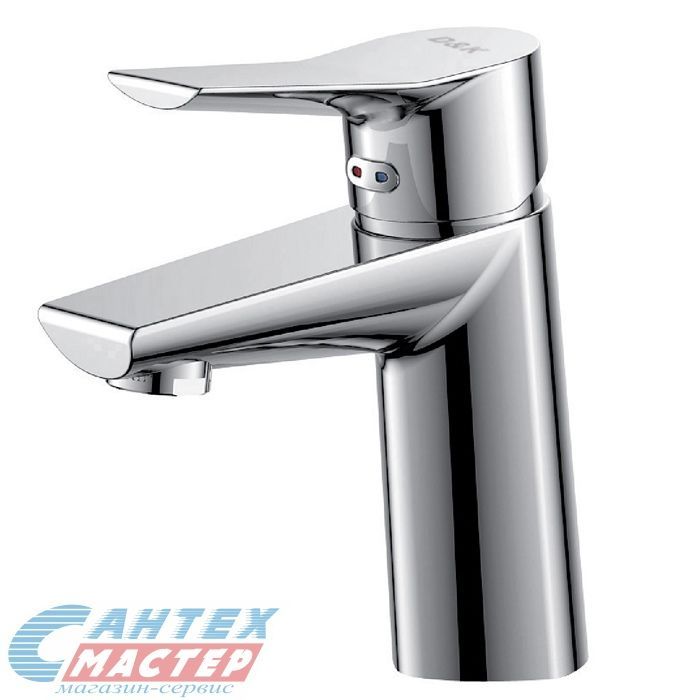 Смеситель для раковины D&K Mosel Rhein однорычажный, излив короткий, длина 102 мм, керамический, латунь, цвет хром, без донного клапана