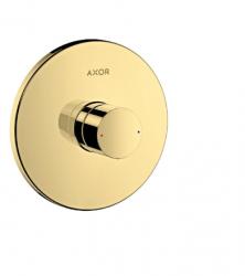 Смеситель для душа Axor Uno, однорычажный, с рукояткой zero, скрытого монтажа, керамический, настенный/встраиваемый, без излива, без шланга/лейки, круглый, латунь, цвет полированное золото, для душа/ванной