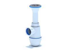 Сифон ANI (Ани пласт) 1 1/4"*40 бутылочный, с литым выпуском, белый, полипропилен, для раковины/умывальника C2000