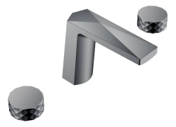 Смеситель для раковины/умывальника Boheme Venturo, двухвентильный, неповоротный, керамический, длина излива 152 мм, латунь, цвет оружейная сталь