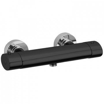 Смеситель для душа Webert Elio термостатический, настенный, без излива/шланга/лейки, латунь черный, с термостатом