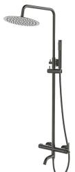 Душевая система Esko Bangkok Gun metal 748-1343 мм цвет темно-серый, комплект: однорычажный смеситель/излив/тропический душ (с верхней лейкой)/лейка/стойка/шланг, латунь ST250BGGM