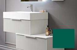 Тумба Cezares Premium Plisse, 120х45х27 см, подвесная, 2 выдвижных ящика, цвет зеленый, шкафчик навесной, механизм доводчика, прямоугольная