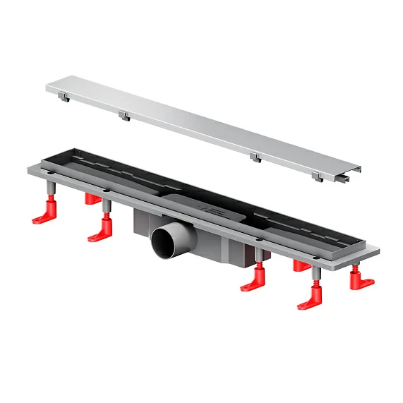 Душевой трап (лоток) AM.PM PrimeFlow 600 мм комбинированный затвор со стальной матовой решеткой, под плитку, цвет хром матовый, выходная труба 50 мм, линейный