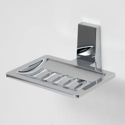 Мыльница WasserKRAFT Lopau, настенная, цвет: хром, металл, прямоугольная, для мыла/душа/в ванную комнату, под кусковое мыло