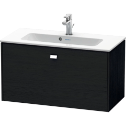 Тумба под раковину Duravit Brioso, 82х38,9х44,2 см, подвесная, 1 выдвижной ящик, ДСП, цвет: дуб черный/хром, шкафчик навесной, механизм доводчика, прямоугольная, правая/левая, в ванную комнату