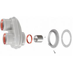 Адаптер моноблочный ROMMER для перехода на двухтрубную систему 80/80 (Ferroli, Bosch, Buderus, Navien S/C/E, Baxi ECO Nova/Classic,   Baltur, Fondital  ) в комплекте фланец и втулка D60 L-50