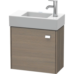 Тумба под раковину Duravit Brioso, 48,4х33,9х44,2 см, подвесная, с распашной дверцей, ДСП, цвет: дуб европейский/хром, шкафчик навесной, прямоугольная, левая, в ванную комнату