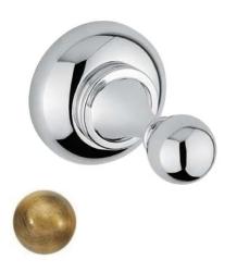 Крючок одинарный Cezares APHRODITE, настенный, металл, форма округлая, для полотенец в ванную/туалет/душевую кабину, цвет: бронза