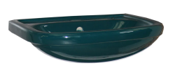 Раковина Оскольская керамика Альфана 50, 51,8x18,2x43,5 см, мебельная, округлая, керамическая/фарфоровая, цвет зеленый, с отверстием под смеситель, слив-перелив
