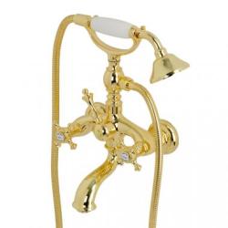 Смеситель для ванны/душа Migliore Prestige, настенный, двухвентильный, неповоротный, длина 93 мм, керамический, латунь, цвет золото