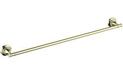 Полотенцедержатель Aquatek Классик одинарный, 600 мм настенный, неповоротный, латунь, для полотенец в ванную/туалет/душевую кабину, цвет полированное золото
