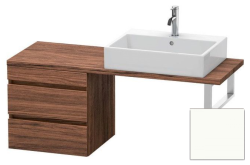 Тумба/шкафчик для консоли/столешницы Duravit DuraStyle под раковину 50х47,8х51,2 см, подвесная, ДСП, цвет: орех темный/белый матовый, 2 выдвижных ящика, прямоугольная