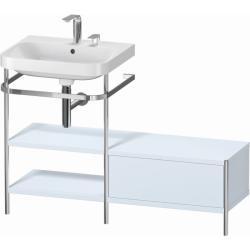 Консоль с раковиной Duravit Happy D.2 Plus c-bonded, 120х49х85 см, напольная, металл/ДСП 1 выдвижной ящик, 2 полки, левая, цвет: светло-голубой шелковисто-матовый /умывальник, цвет белый, керамика, 2 отверстия под смеситель