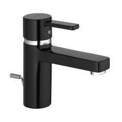 Смеситель для раковины/умывальника KLUDI ZENTA однорычажный, неповоротный, длина излива 120 мм, латунь, цвет черный/хром, с донным клапаном 382608675