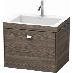 Тумба c раковиной Duravit Brioso, 60х48х50,2 см, подвесная, 1 выдвижной ящик, ДСП, цвет: сосна терра/хром /Vero Air, мебельная, прямоугольная, цвет белый, фарфоровая, без отверстия под смеситель, без перелива