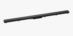 Решетка Hansgrohe RainDrain Match 120, с регулировкой по высоте для душевого трапа 115,5х8,1 см, цвет черный, для душа в пол, нержавеющая сталь, прямоугольная