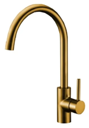 Смеситель для кухни/мойки EMAR, однорычажный, керамический картридж, высокий, с поворотным изливом, длина излива 210 мм, латунь, цвет медь