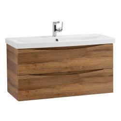 Тумба под раковину BelBagno Marino-Cer 80, 80х45х55 см, подвесная, 2 выкатных ящика, МДФ, цвет: деревенский дуб, шкафчик навесной, механизм доводчика, прямоугольная