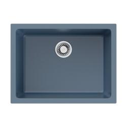 Мойка кухонная Omoikiri Okinoshima 61-U/I-SB, 61х46 см, врезная, керамическая (Natceramic), прямоугольная, цвет дымчато-голубой, без отверстия под смеситель, без крыла, без слив-перелива