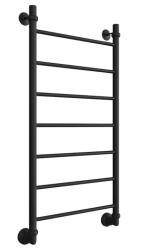 Полотенцесушитель Двин J 100/50, водяной (1"-1/2" К3  черный матовый), универсальное подключение, нержавеющая сталь, настенный, форма лесенка, цвет черный матовый, к отоплению и ГВС, для отопления, обогрева в ванной