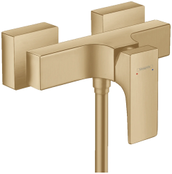 Смеситель для душа Hansgrohe Metropol, однорычажный, керамический, настенный, без излива, без шланга/лейки, латунь, цвет шлифованная бронза, на 2 отверстия