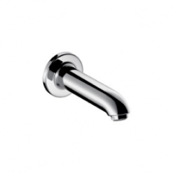 Излив на ванну Hansgrohe E/S, настенный, латунь, хром, округлый, длина излива 14,7 см, встраиваемый/встроенный, для смесителя/ванны/ванной/душевой, без смесителя, фиксированный