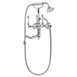 Смеситель для ванны/душа Cezares Diamond, настенный, двухвентильный, поворотный, длина 285 мм, керамический, латунь, цвет хром