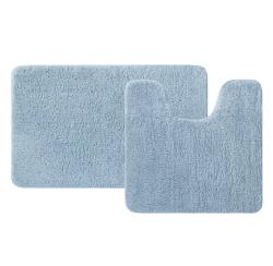 Набор ковриков IDDIS Base для ванной комнаты 500х800+500х500 мм полиэстер, цвет светло-синий BSET03Mi13