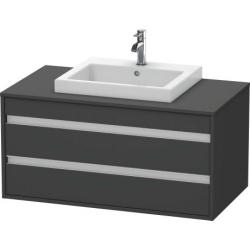 Тумба под раковину для консоли/столешницы Duravit Ketho 100х55х49,6 см, подвесная, ДСП, цвет: графит, 2 выдвижных ящика, для встраиваемой сверху раковины, прямоугольная