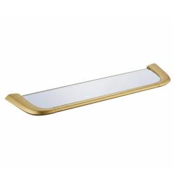 Полка стеклянная ABBER Nord одинарная, 495 мм нержавеющая сталь/стекло, настенная, для ванных принадлежностей, под зеркало, в ванную/туалет/душевую кабину, цвет стекло прозрачное/золото матовое AA1555G