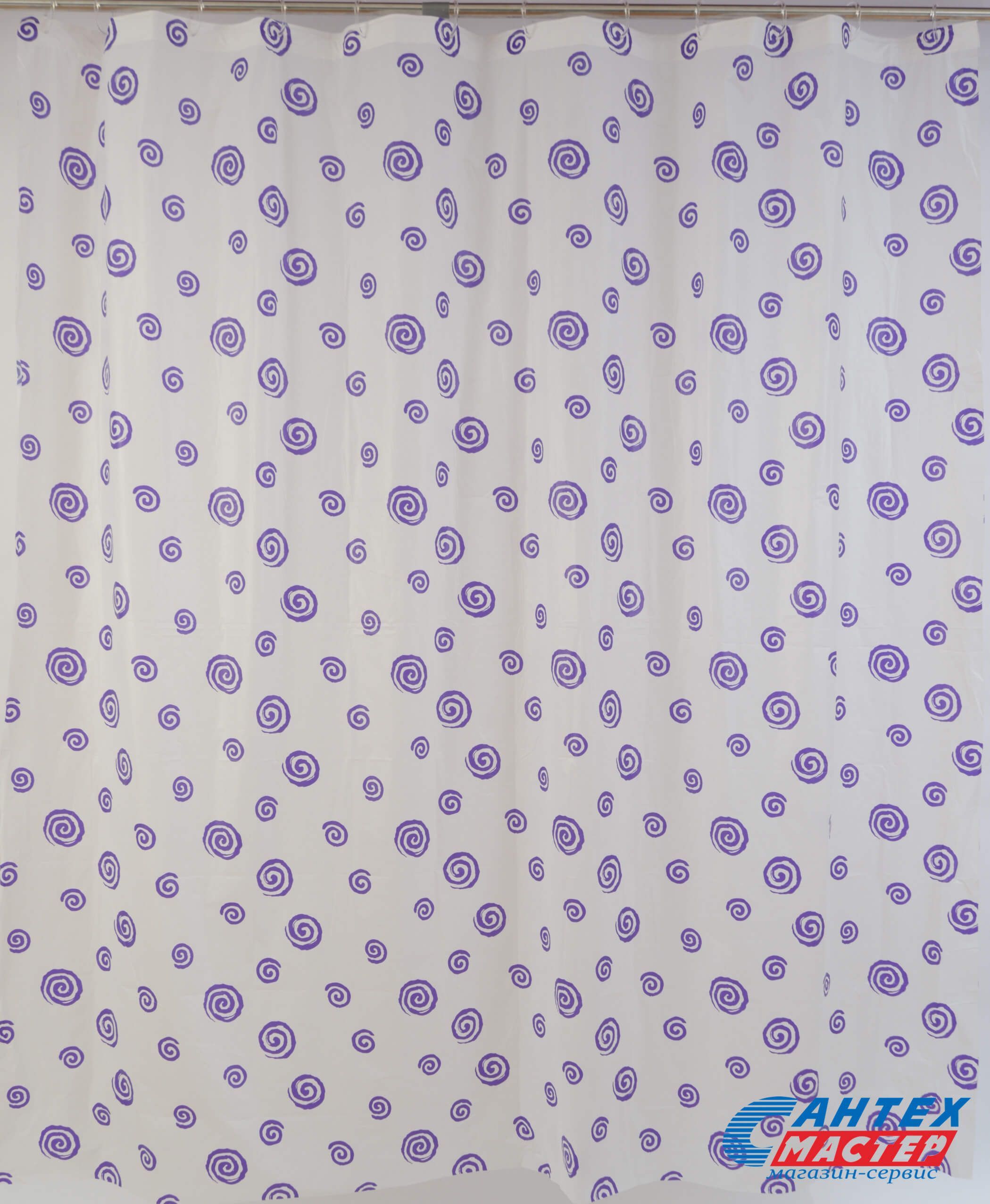 Шторка АкваЛиния для ванной комнаты Peva завитки 003-12