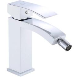 Смеситель для биде ROSE однорычажный, неповоротный, длина 140 мм, латунь, цвет белый/хром